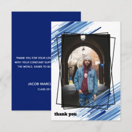 Tarjeta de agradecimiento de graduación con foto a
