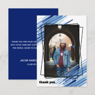 Tarjeta de agradecimiento de graduación con foto a