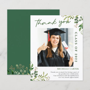Tarjeta de agradecimiento de graduación con foto d