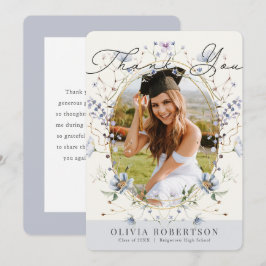 Tarjeta de agradecimiento de graduación con foto d