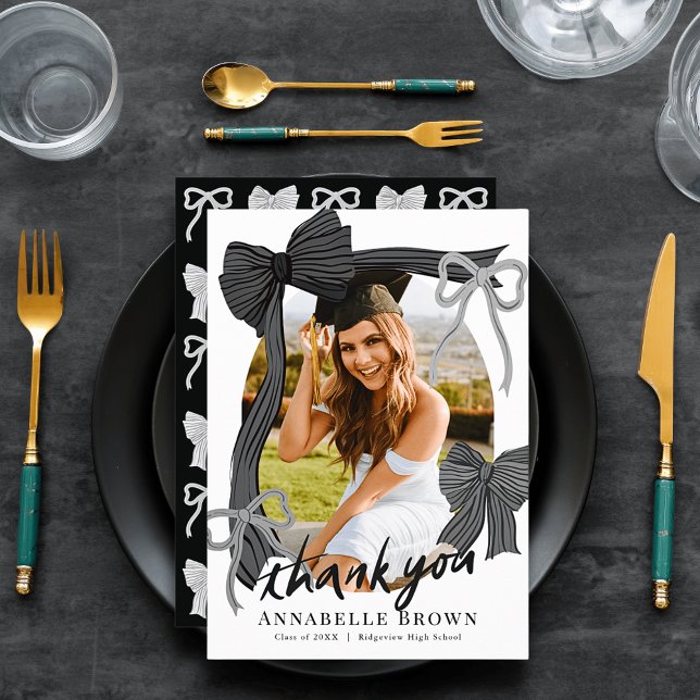 Tarjeta de agradecimiento de graduación con foto d (Subido por el creador)