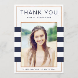 Tarjeta de agradecimiento de graduación con foto d