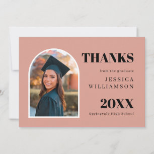 Tarjeta de agradecimiento de graduación con foto d