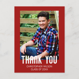 Tarjeta de agradecimiento de graduación con foto d