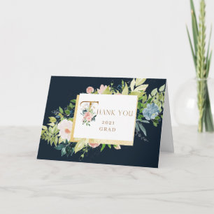 Tarjeta de agradecimiento de graduación con foto f