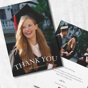 Tarjeta de agradecimiento de graduación con foto m