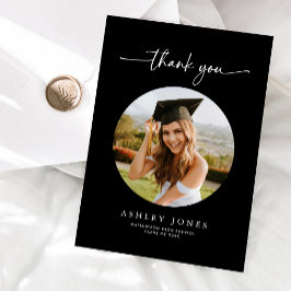 Tarjeta de agradecimiento de graduación con foto n