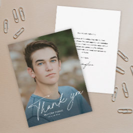 Tarjeta de agradecimiento de graduación con foto y