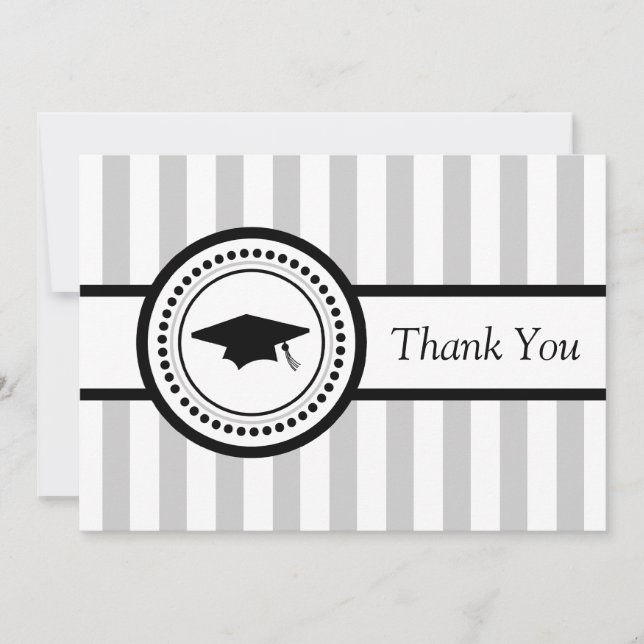Tarjeta de agradecimiento de graduación con gorra  (Anverso)