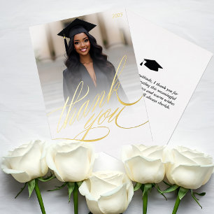 Tarjeta de agradecimiento de graduación con lámina