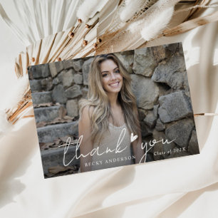 tarjeta de agradecimiento de graduación con letra 