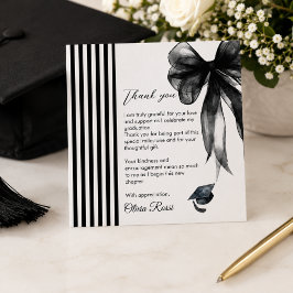 Tarjeta de agradecimiento de graduación Coquette c