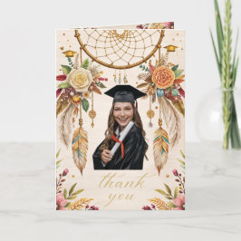 tarjeta de agradecimiento de graduación de boho dr