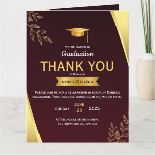 Tarjeta de agradecimiento de graduación de clase G