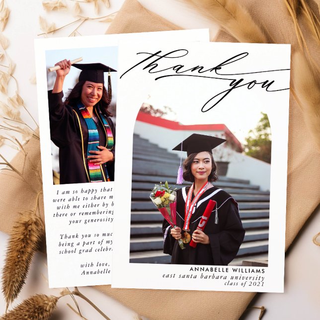 Tarjeta de agradecimiento de graduación de collage (Subido por el creador)