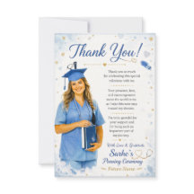 Tarjeta de agradecimiento de graduación de enferme