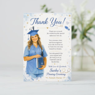 Tarjeta de agradecimiento de graduación de enferme