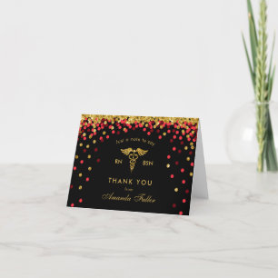 Tarjeta de agradecimiento de graduación de enferme