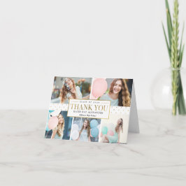 Tarjeta de agradecimiento de graduación de etiquet