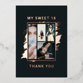 Tarjeta de agradecimiento de graduación de foil el