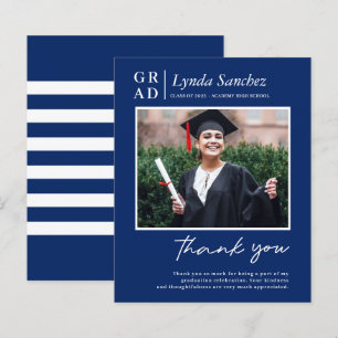 Tarjeta de agradecimiento de graduación de foto az