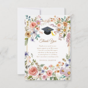 Tarjeta de agradecimiento de graduación de foto fl