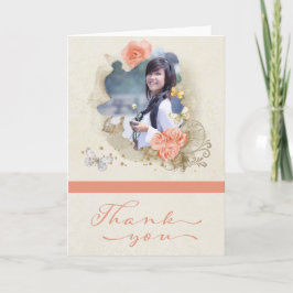Tarjeta de agradecimiento de graduación de fotos