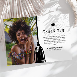 Tarjeta de agradecimiento de graduación de fotos