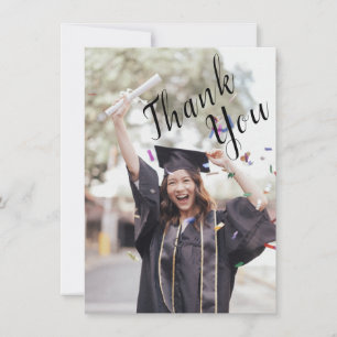 Tarjeta de agradecimiento de graduación de fotos