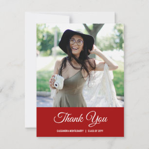 Tarjeta de agradecimiento de graduación de fotos M