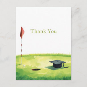 Tarjeta de agradecimiento de graduación de golf en