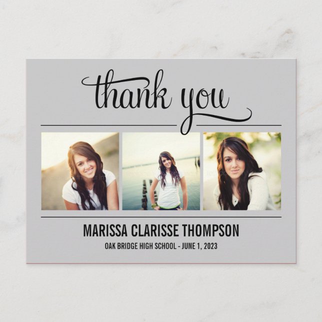 Tarjeta de agradecimiento de graduación de grado (Anverso)