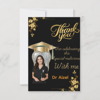 Tarjeta de agradecimiento de graduación de higieni