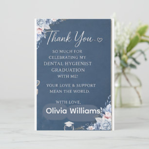 Tarjeta de agradecimiento de graduación de higieni