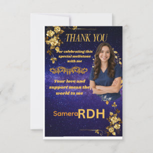 Tarjeta de agradecimiento de graduación de higieni