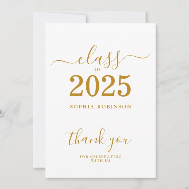 Tarjeta de agradecimiento de graduación de la clas (Anverso)