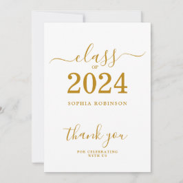 Tarjeta de agradecimiento de graduación de la clas