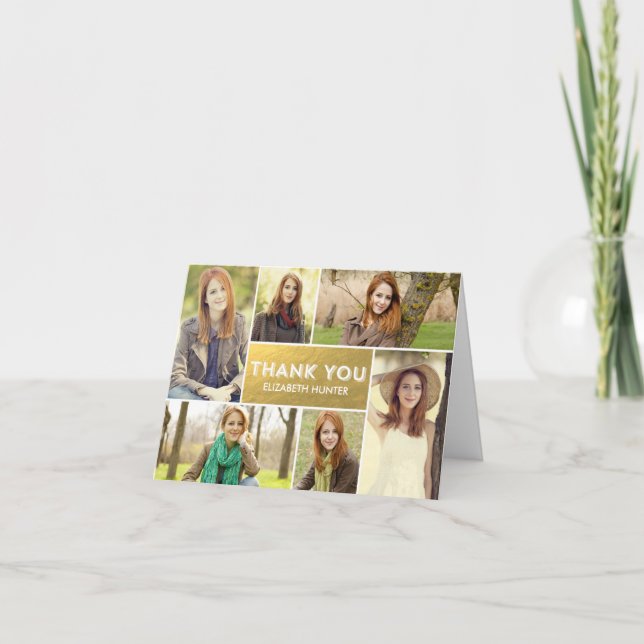 Tarjeta de agradecimiento de graduación de muestra (Anverso)