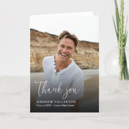 Tarjeta de agradecimiento de graduación de nota su