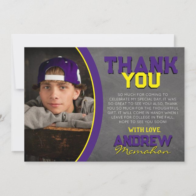 Tarjeta de agradecimiento de graduación de pizarra (Anverso)