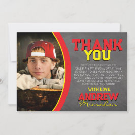 Tarjeta de agradecimiento de graduación de pizarra