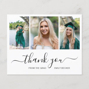 Tarjeta de agradecimiento de graduación de presupu