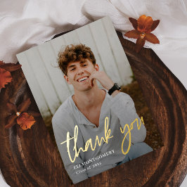 Tarjeta de agradecimiento de graduación de Relieve