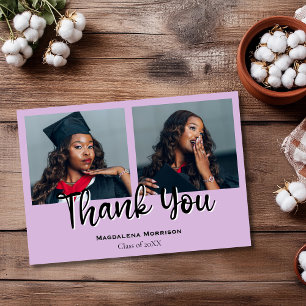 Tarjeta de agradecimiento de graduación elegante c
