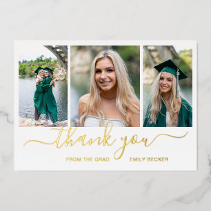 Tarjeta de agradecimiento de graduación elegante d