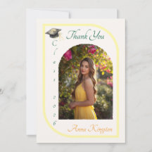 Tarjeta de agradecimiento de graduación elegante m