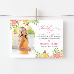 Tarjeta de agradecimiento de graduación floral cít