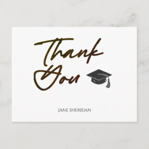 Tarjeta de agradecimiento de graduación Fuente Neg