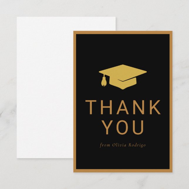 Tarjeta de agradecimiento de graduación minimalist (Anverso / Reverso)