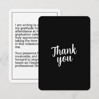 Tarjeta de agradecimiento de graduación minimalist